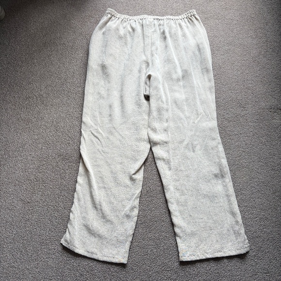 Fridaze Linen Pants Redefined Linen Beige Elastic Waist Women’s Wide Leg | Sz 0X - Picture 4 of 16